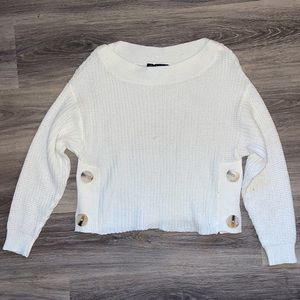 Off the shoulder white sweater. Size S
